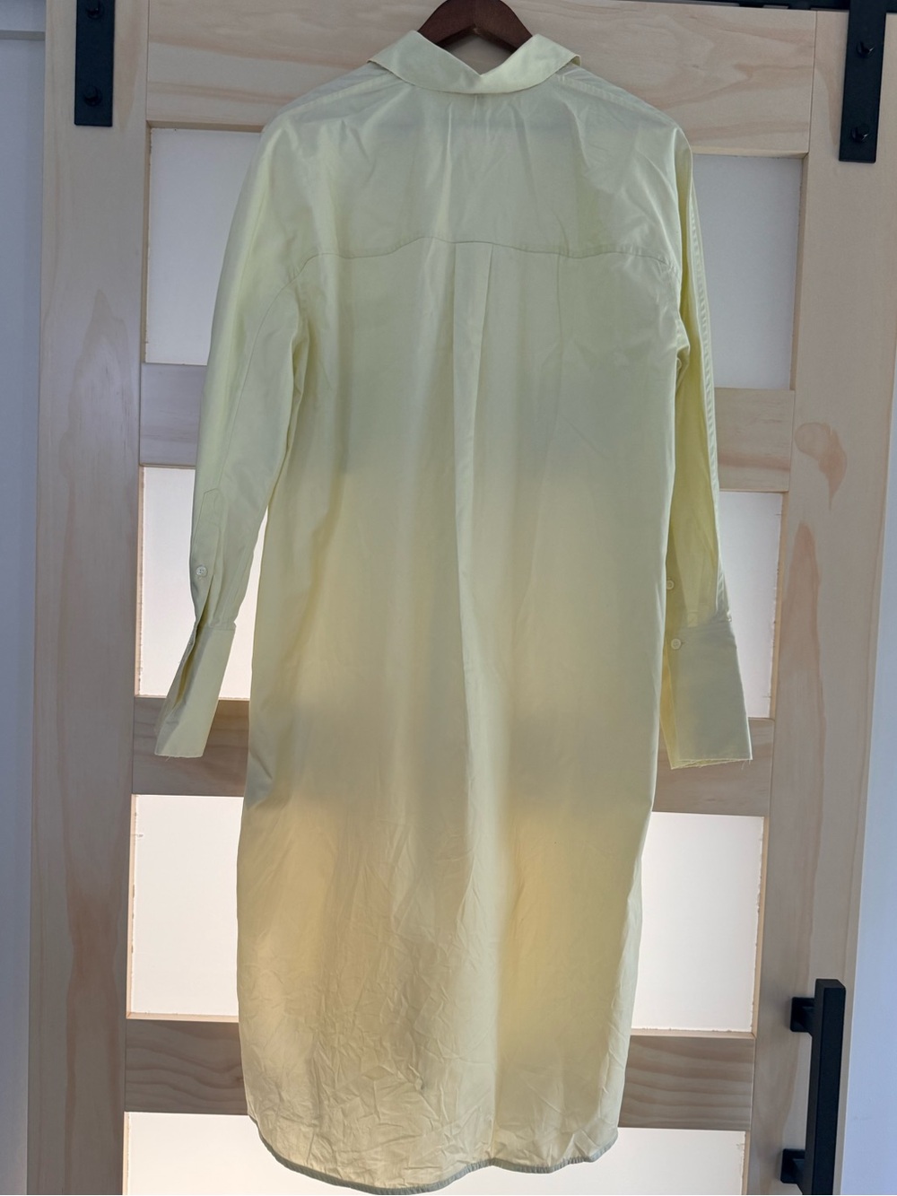 TOTEME Kimono Sleeve Cotton Poplin Shirtdress Open Yellow Size EU 36 US 4 NWT - Picture 6 of 7